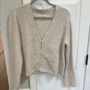 Lucky Brand Women's Beige Knit Cardigan